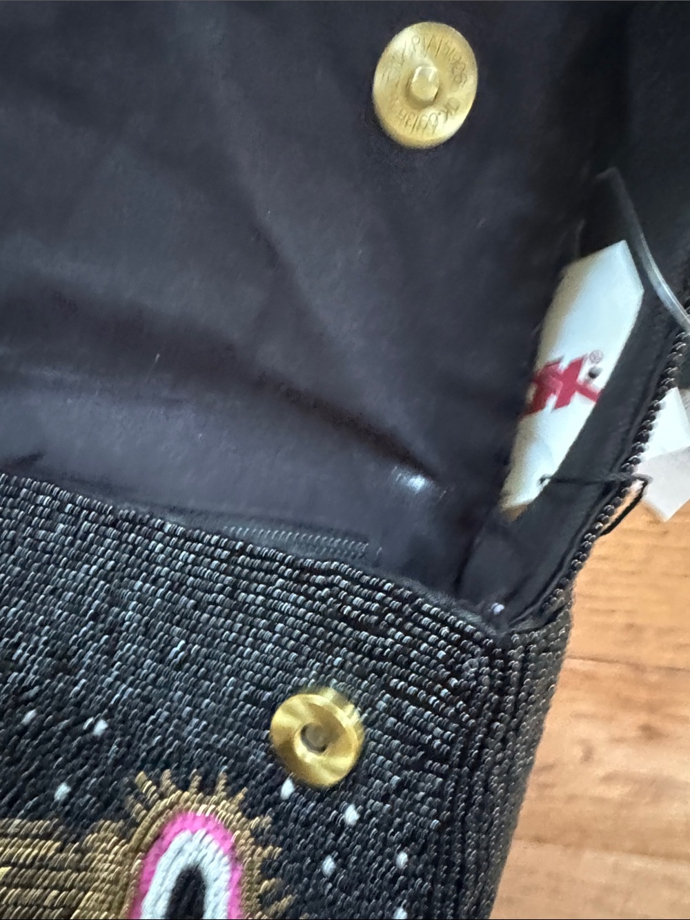 VIRAL Y2K Beaded Black Shoulder Bag with Colorful Star & Heart Motifs - Picture 3 of 5